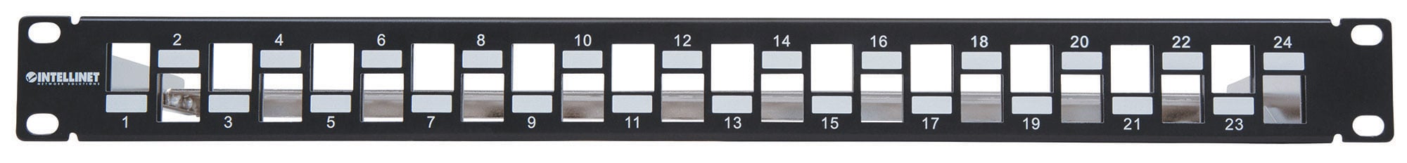 Pannello Patch Slim 1HE 24 Posti Keystone Senza Frutti Nero INTELLINET - immagine 4