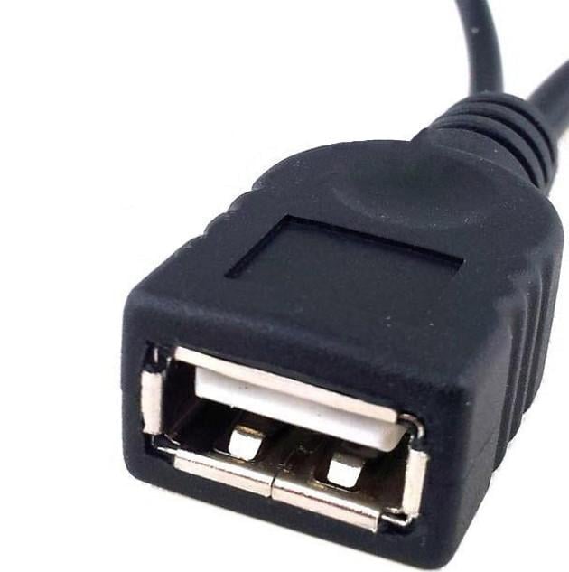 Cavo USB A F 2.0 OTG Micro USB M con Alimentazione USB, 30cm Nero TECHLY - immagine 4