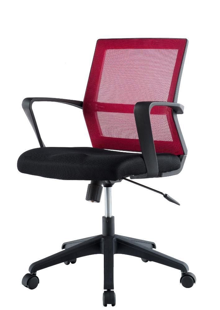Sedia per Ufficio con Schienale Medio Nero/Bordeaux TECHLY - immagine 4