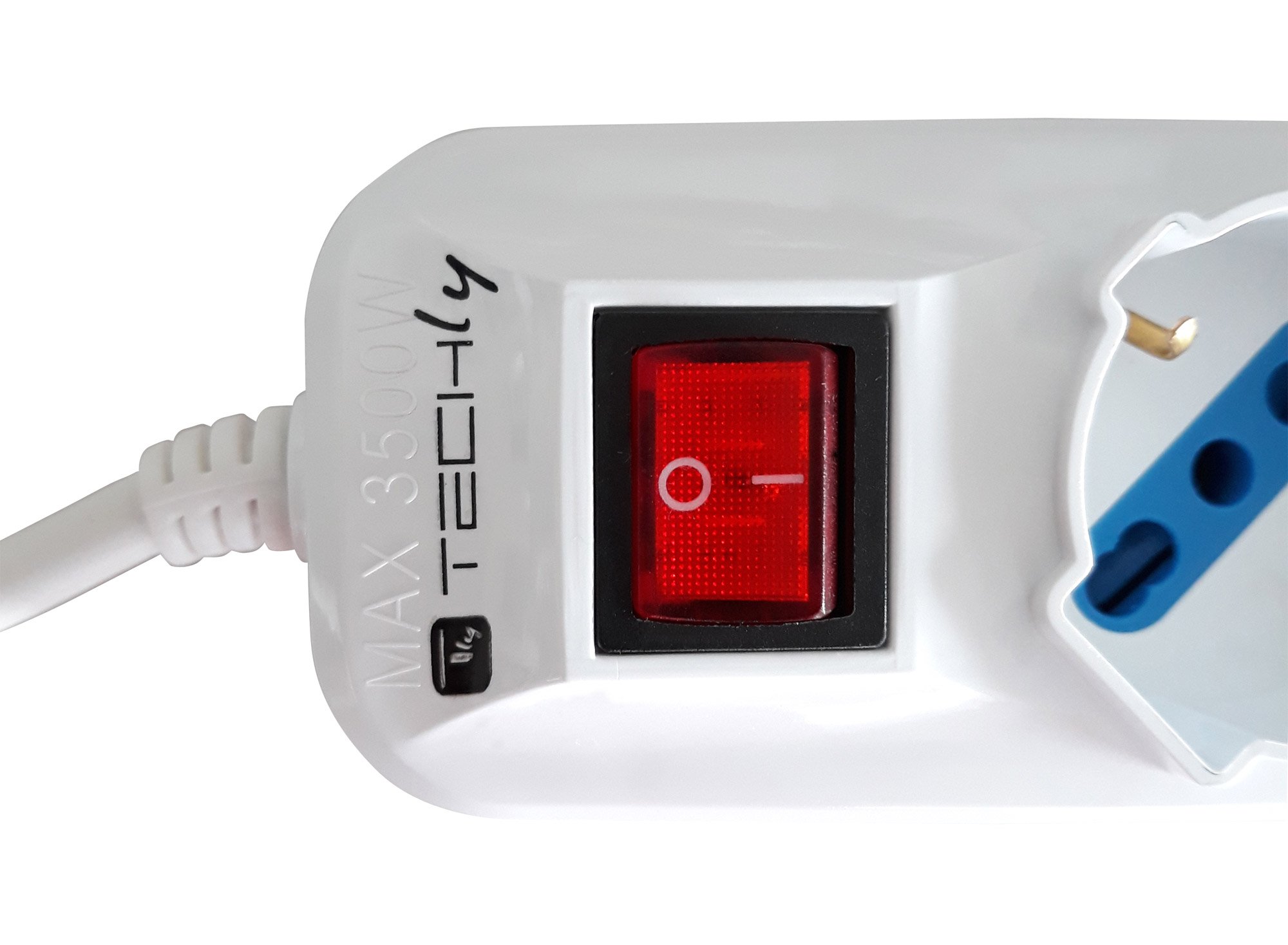 Multipresa 5 Posti Italiana Bipasso con 2 Prese USB TECHLY - immagine 4