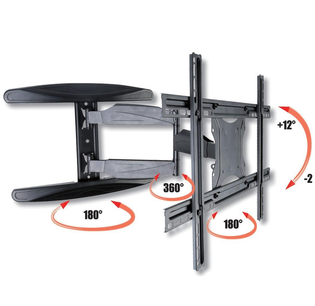 Supporto a Muro Ultra Slim per TV LED LCD 40-65'' Full Motion Nero TECHLY - immagine 4