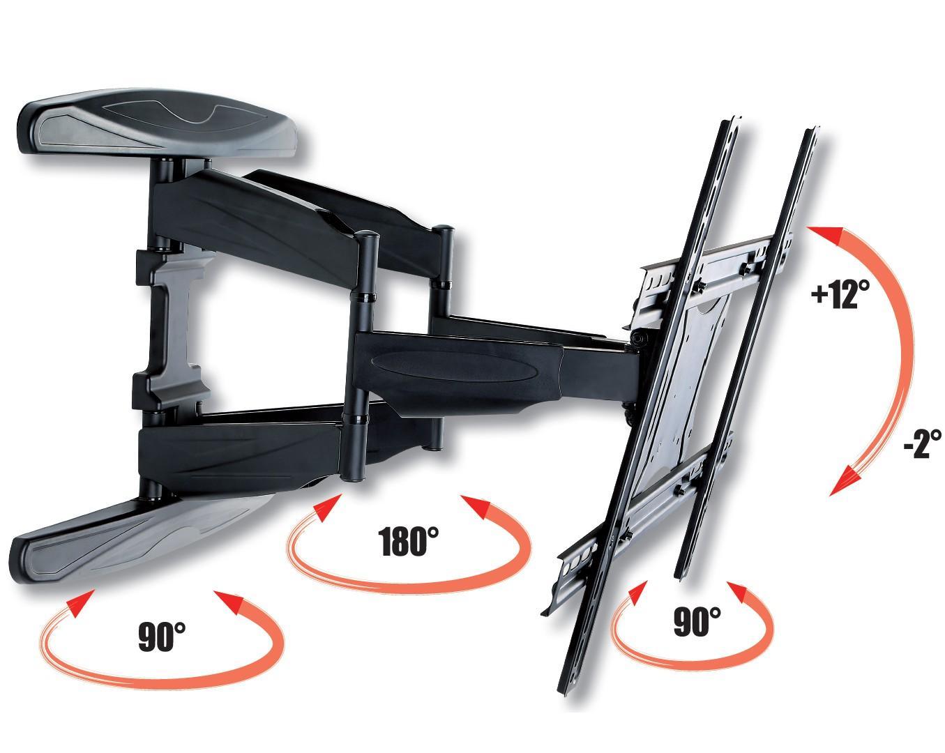 Supporto a Muro Ultra Slim per TV LED LCD 40-80'' Full Motion Nero TECHLY - immagine 4