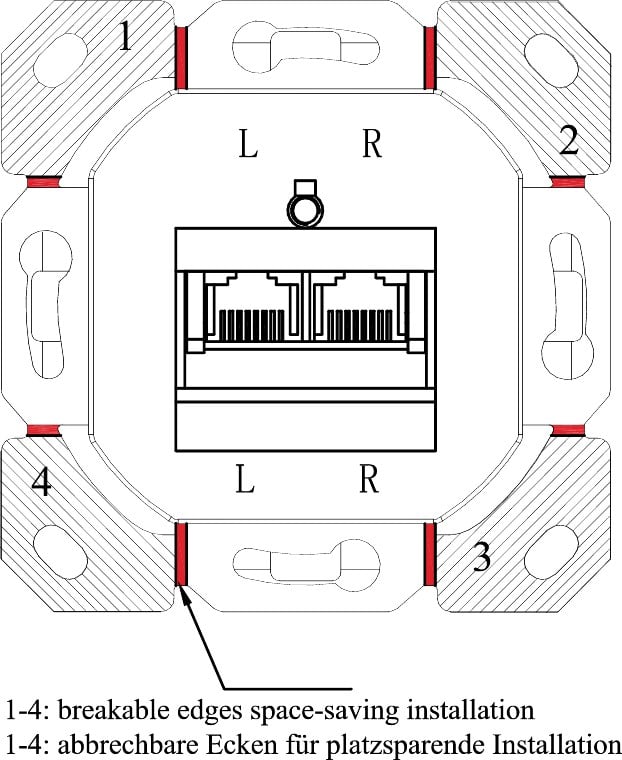 Presa a Muro Esterna 2xRJ45 Cat.6A Bianco GOOBAY - immagine 4