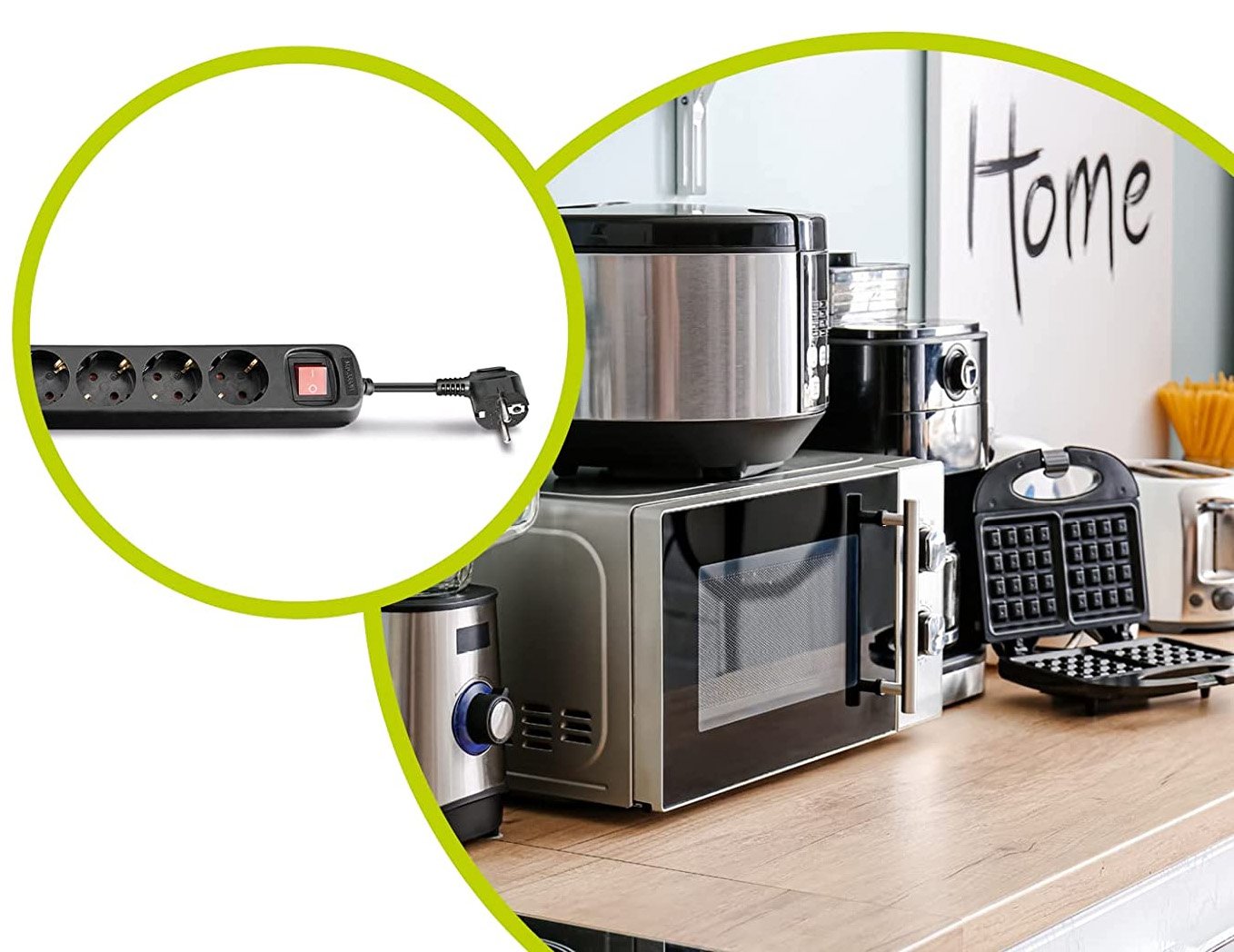 Presa Multipla a 6 Posti Schuko con Cavo 1,5m Nero GOOBAY - immagine 3