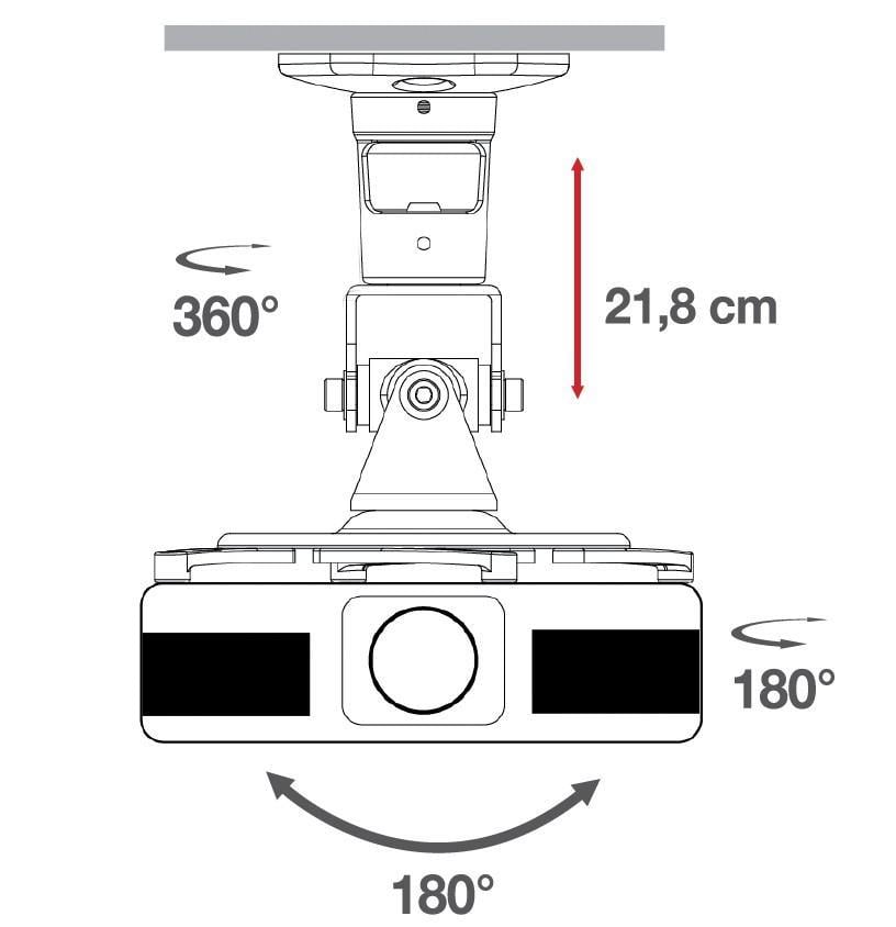 Staffa Universale a Soffitto per Proiettore, Bianco TECHLY - immagine 4