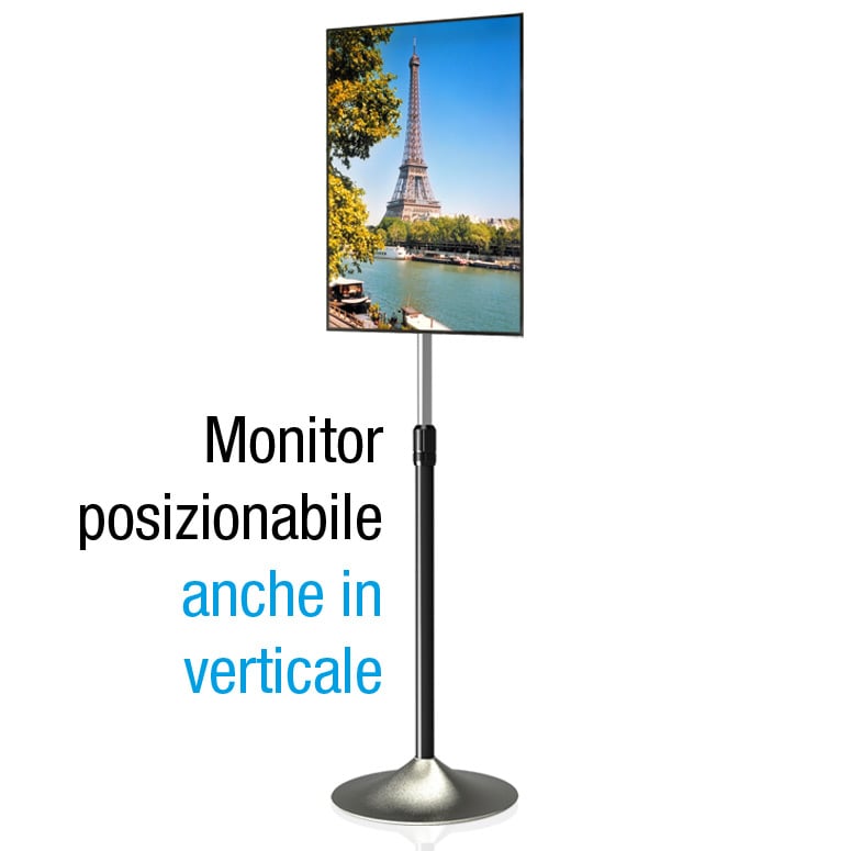 Supporto a Pavimento Colonna a Base Circolare per TV LCD/LED 13-27'' TECHLY - immagine 4