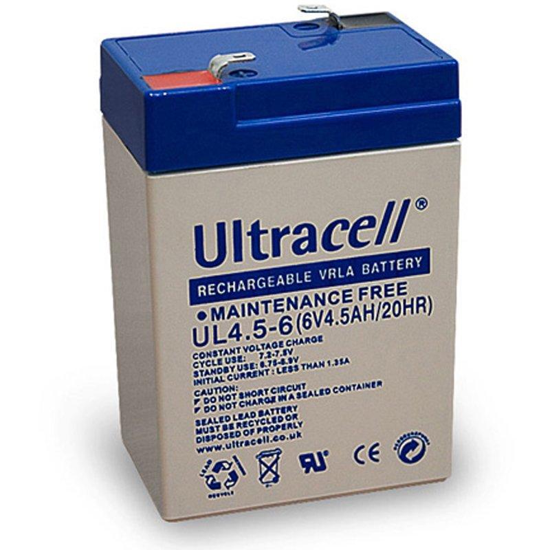 Batteria al Piombo 6V 4,5Ah, UL 4.5-6 (Faston 187 - 4,8mm) ULTRACELL