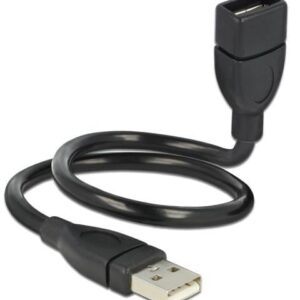 Cavo semi-rigido USB2.0 A Maschio / A Femmina 35cm Nero DELOCK