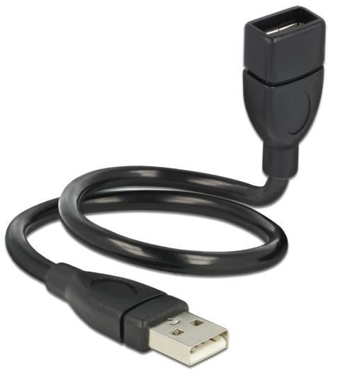 Cavo semi-rigido USB2.0 A Maschio / A Femmina 35cm Nero DELOCK