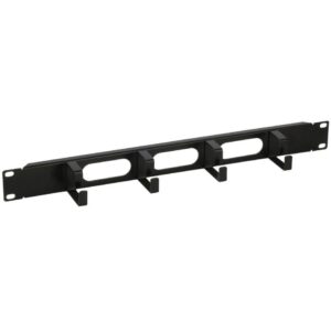 Pannello Passacavi 4 Anelli Corti Metallo Nero 1U INTELLINET