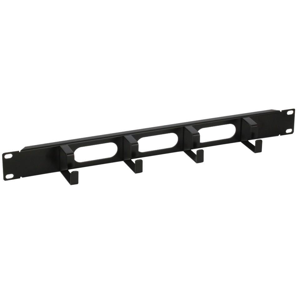 Pannello Passacavi 4 Anelli Corti Metallo Nero 1U INTELLINET