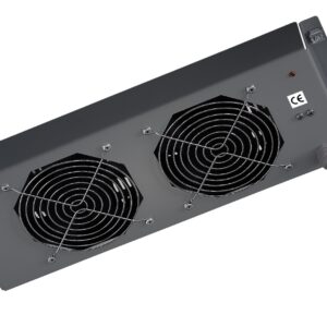 Gruppo di 2 Ventole a Soffitto Senza Termostato per Rack 19'' Nero INTELLINET