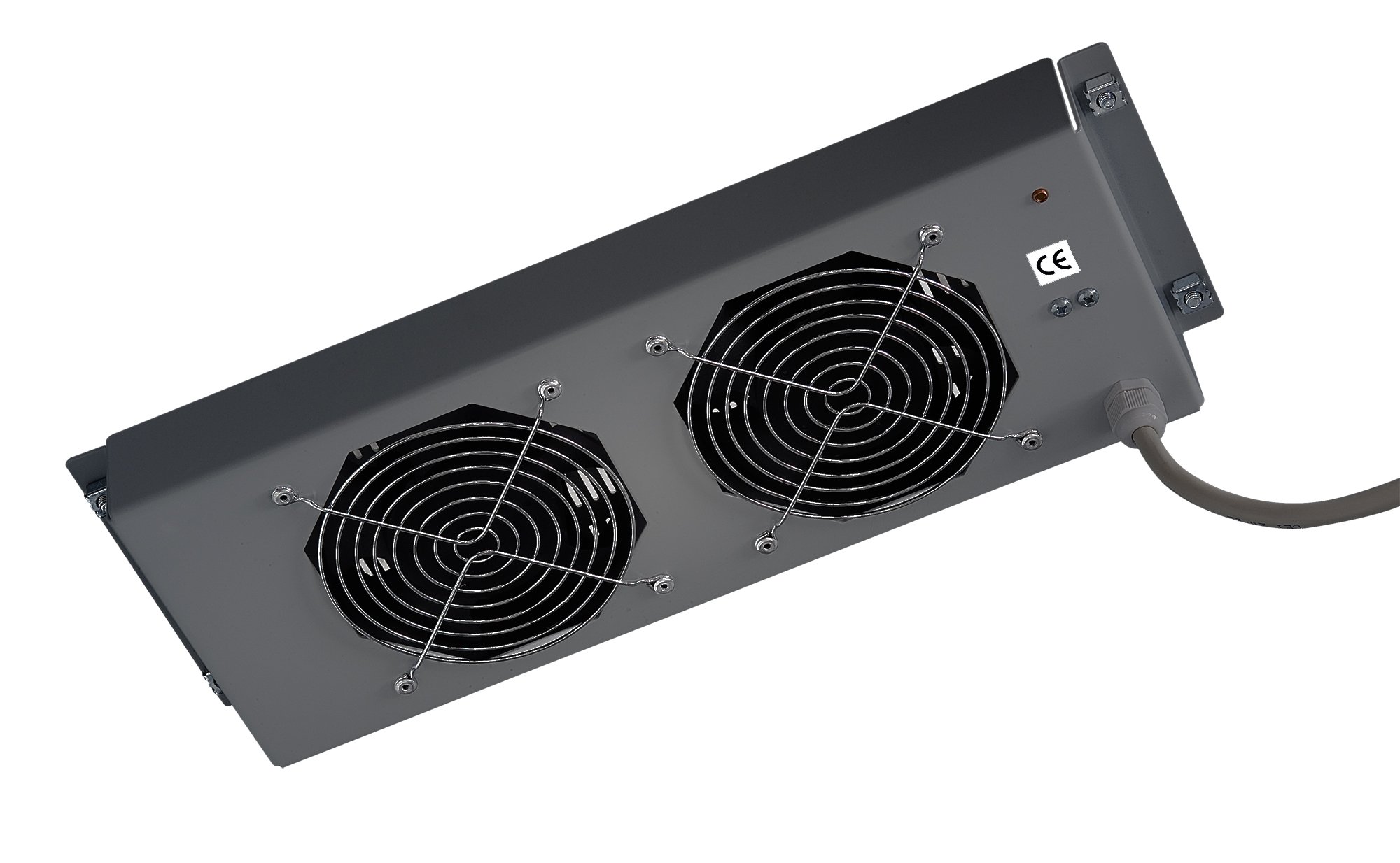 Gruppo di 2 Ventole a Soffitto Senza Termostato per Rack 19'' Nero INTELLINET