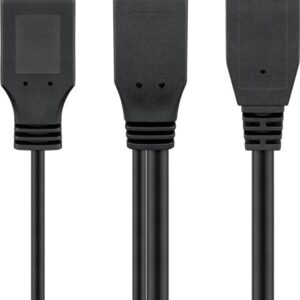 Cavo USB 3.0 SuperSpeed ad Y 2x A M / Micro B M 0,3 m Nero GOOBAY