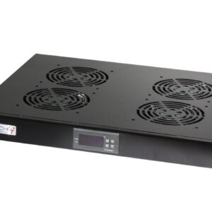 Gruppo 4 Ventole 1U per Rack 19'' con Termostato LED Nero TECHLY PROFESSIONAL