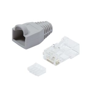 Plug Cat.6 RJ45 e Copriconnettore per Cavo Non Schermato 100pz Grigio LOGILINK