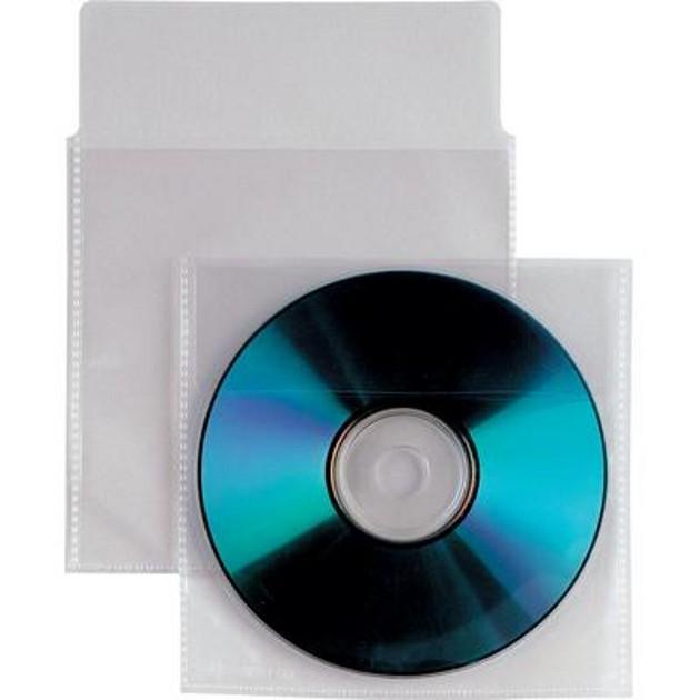 Buste Porta CD/DVD in PPL 800 Micron Con Aletta e Biadesivo 100 pz MANHATTAN