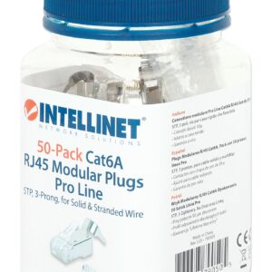Confezione 50 Plug RJ45 STP per Cavo Rigido Flessibile Cat.6A STP INTELLINET