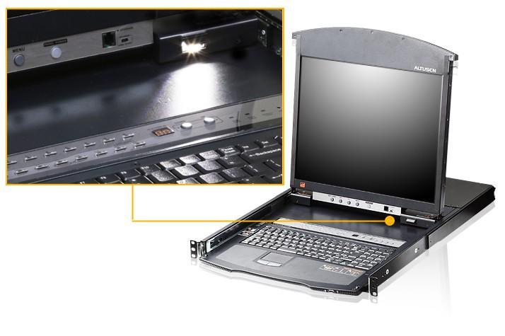 Switch KVM Cat.5E/6 Over IP a 8 porte con LCD 19'' Dual Rail, KL1508AIN ATEN - immagine 5
