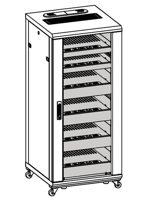 Armadio Rack 19'' 600x600 27U per Audio Video Nero TECHLY PROFESSIONAL - immagine 5