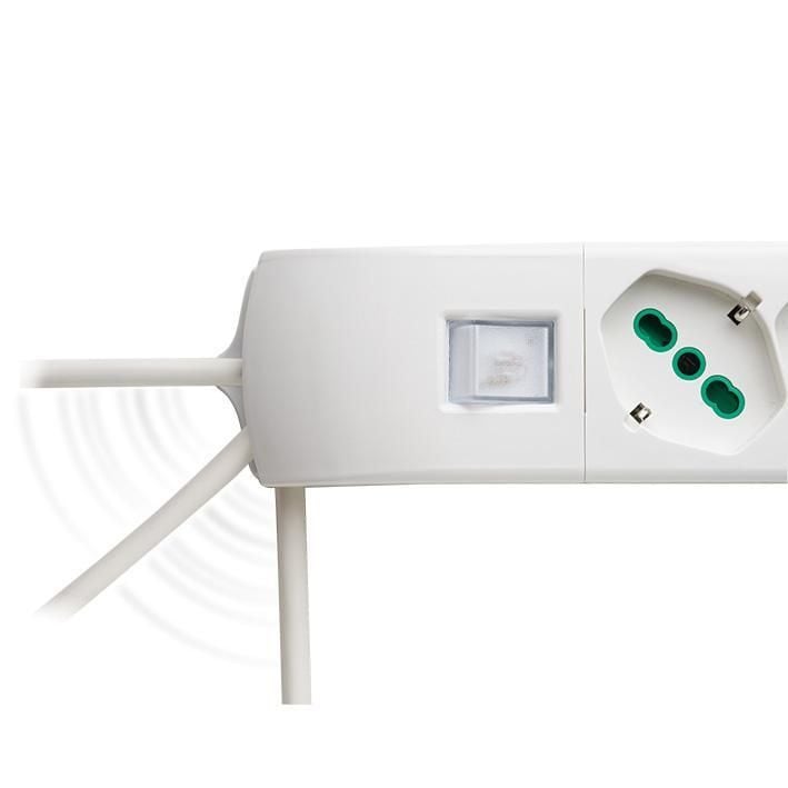 Multipresa 4 Posti Italiana Bipasso / Schuko Bianco FME - immagine 5
