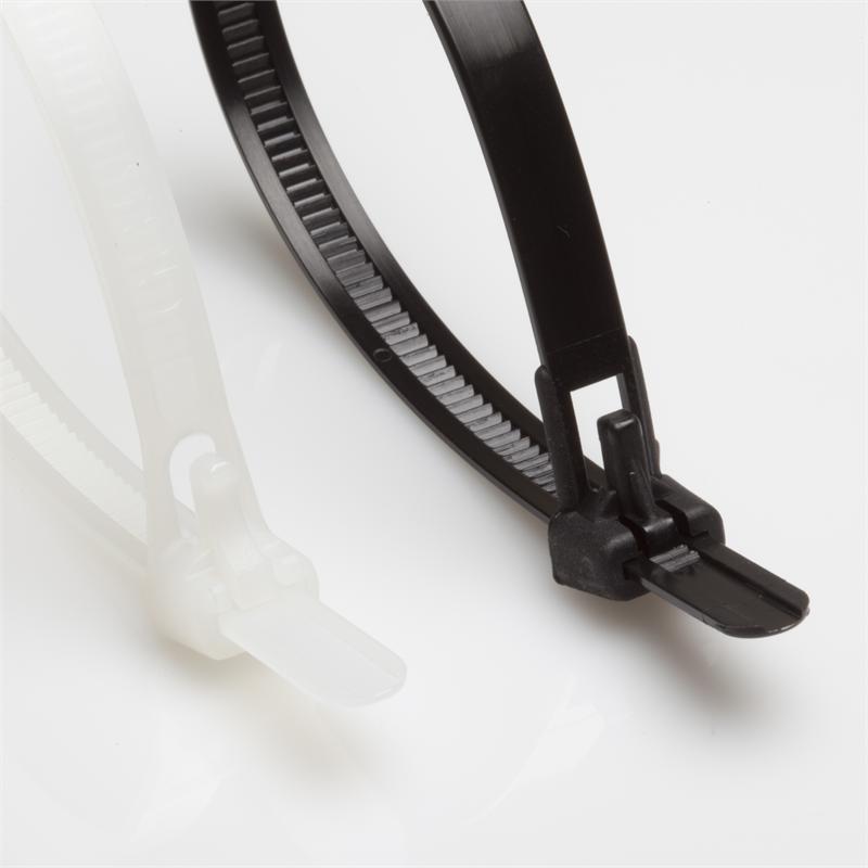Fascette Fermacavi Riutilizzabili 150x7,6mm in Nylon 100pz Bianco TECHLY - immagine 5