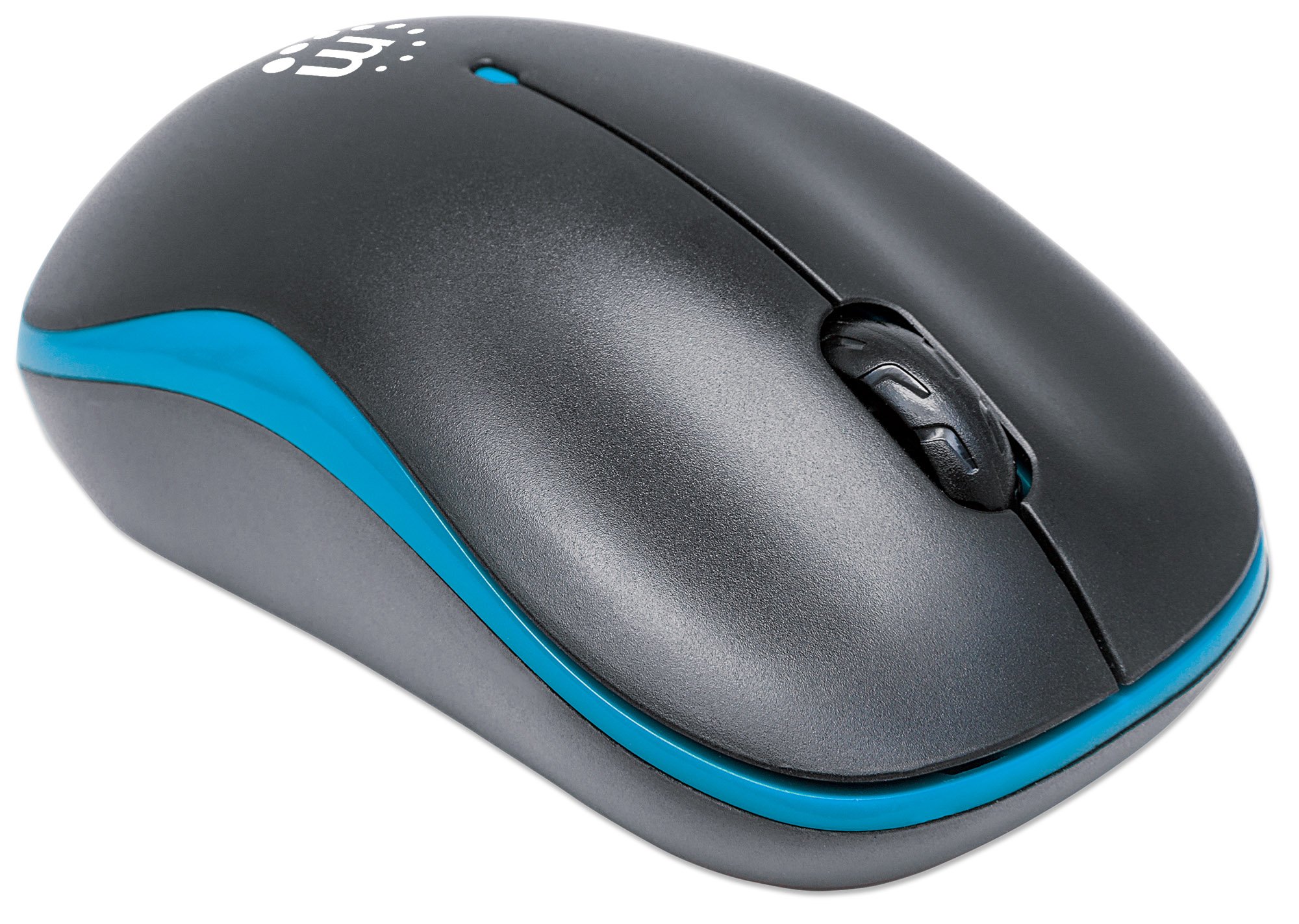 Mouse Ottico Wireless con Micro Ricevitore USB 1000dpi Nero/Azzurro MANHATTAN - immagine 5