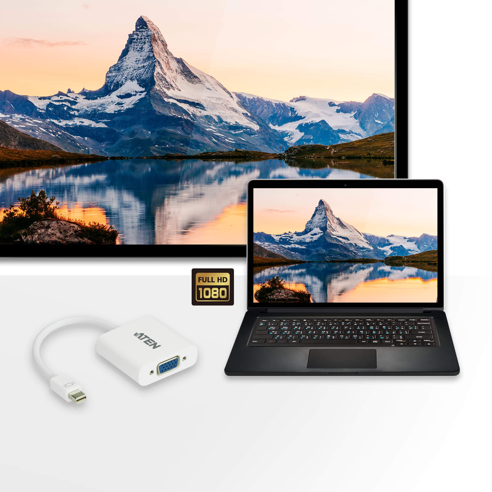 Adattatore Mini DisplayPort (Thunderbolt) a VGA, VC920 ATEN - immagine 4