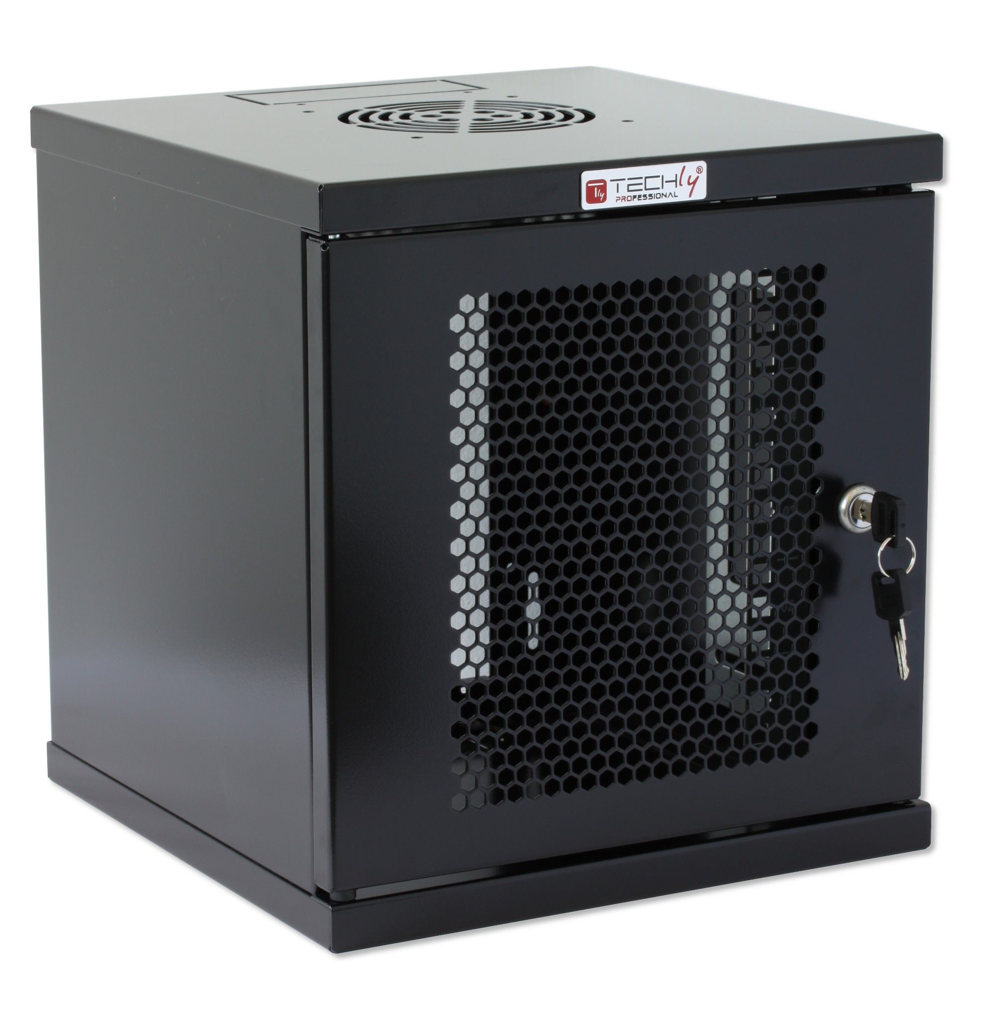 Armadio Rack 10'' a muro 6 unità Porta Grigliata Nero TECHLY PROFESSIONAL - immagine 5