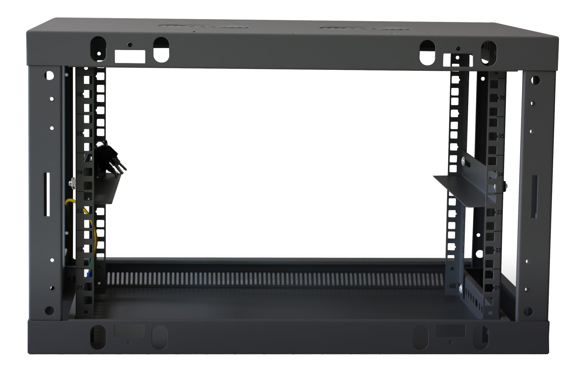 Armadio Rack 19'' a muro 6 unità sezione unica prof. 450mm Nero INTELLINET - immagine 6
