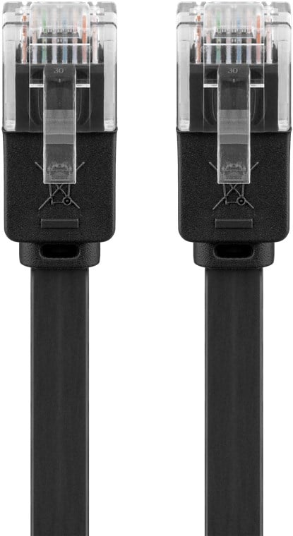 Cavo di rete Patch piatto in Rame Cat. 6 Nero UTP 15 m GOOBAY - immagine 4