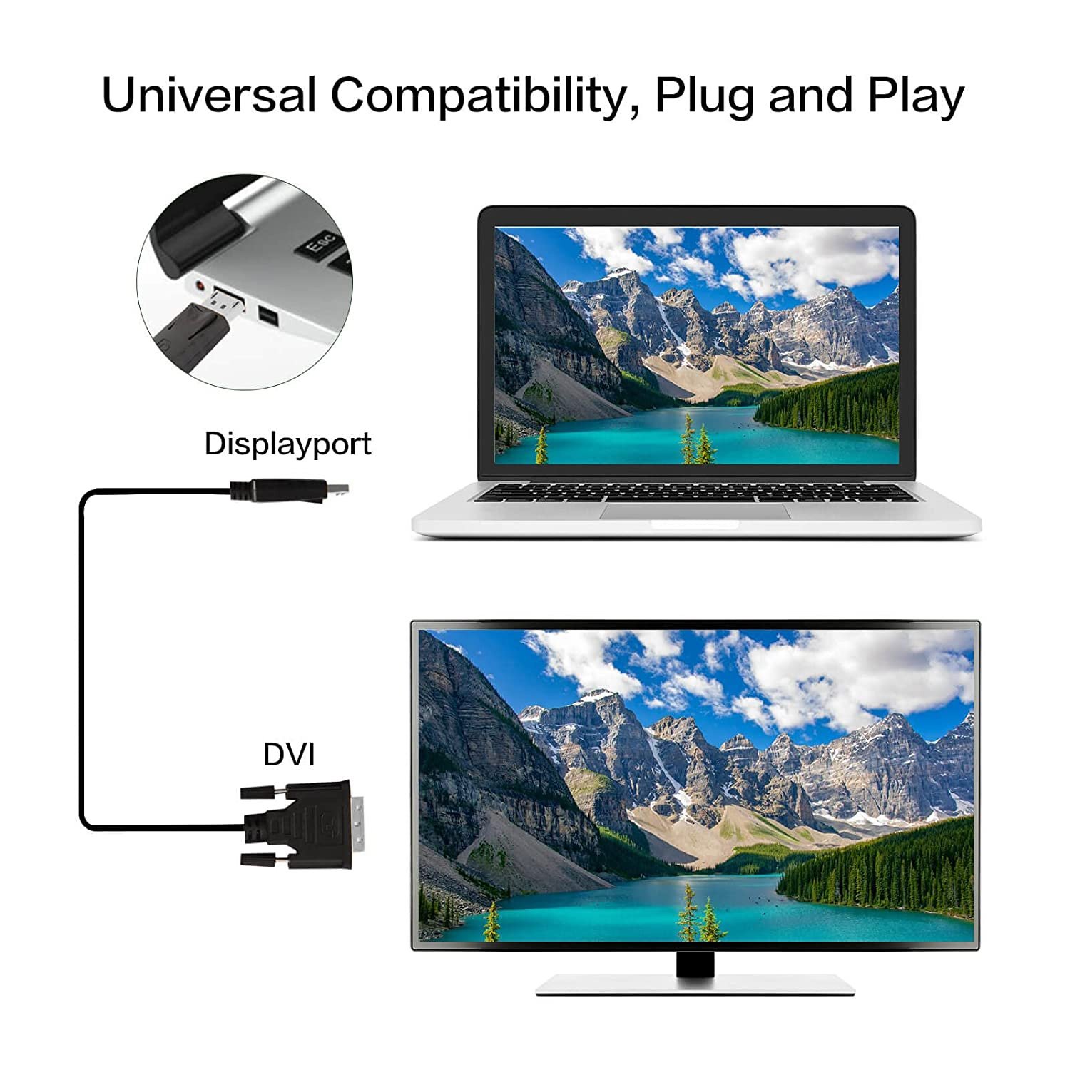 Cavo DisplayPort-DVI 2m: connessione perfetta per il monitor TECHLY - immagine 5