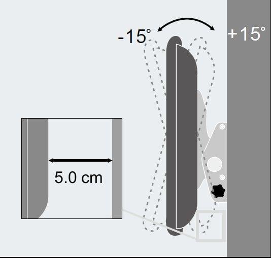 Supporto TV a Parete Nero per Schermi da 23''-55'' Inclinabile TECHLY - immagine 5