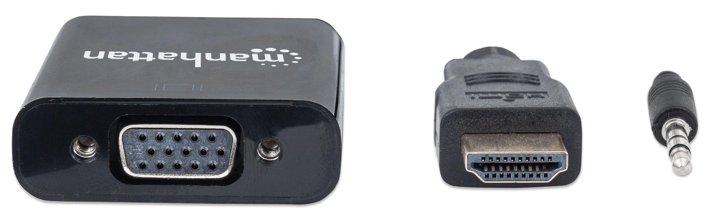 Cavo Convertitore da HDMI a VGA con Audio e MicroUsb 30cm Nero MANHATTAN - immagine 5