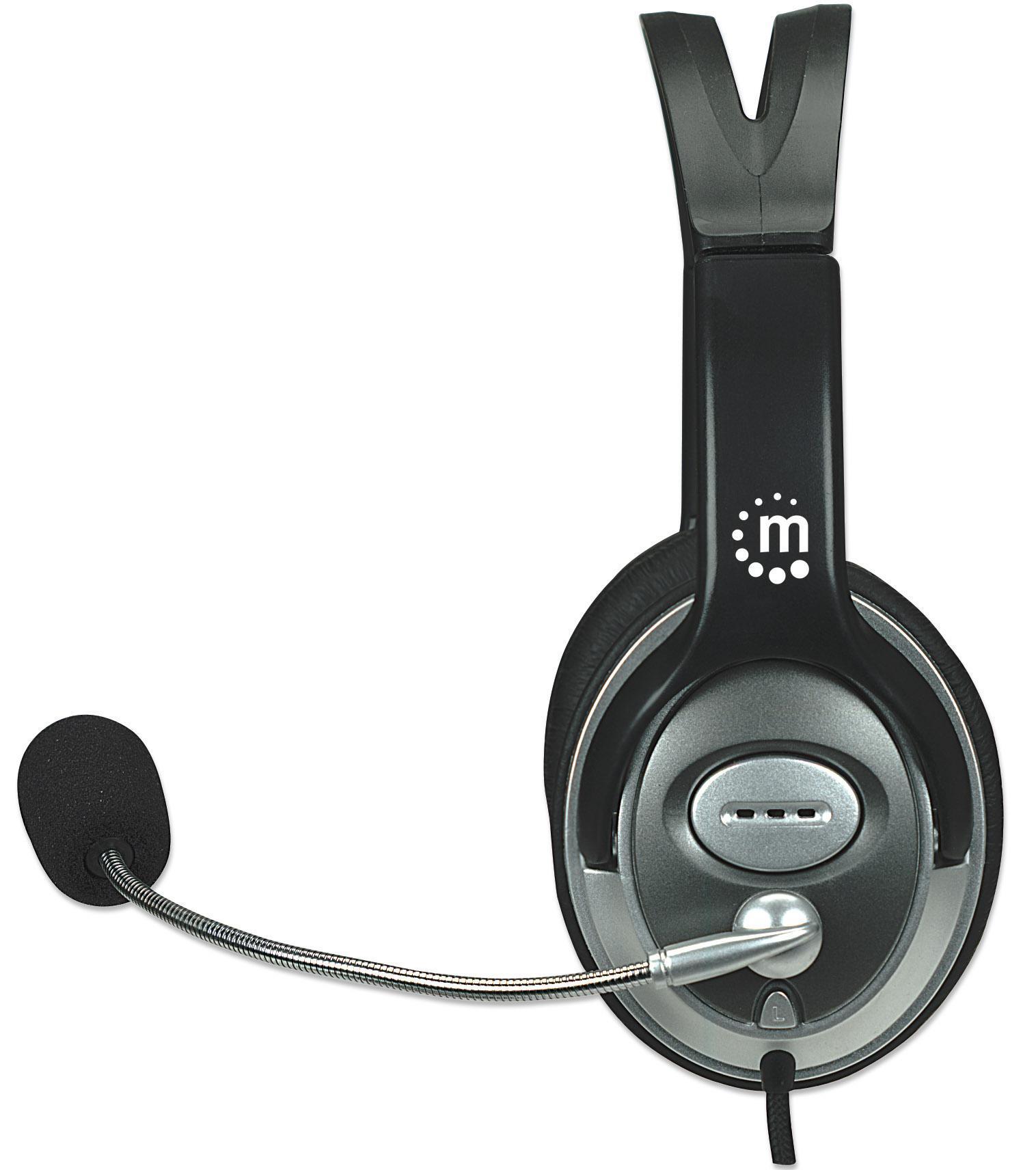 "Cuffia Stereo con Microfono - Design Classico 2x3.5mm" MANHATTAN - immagine 5