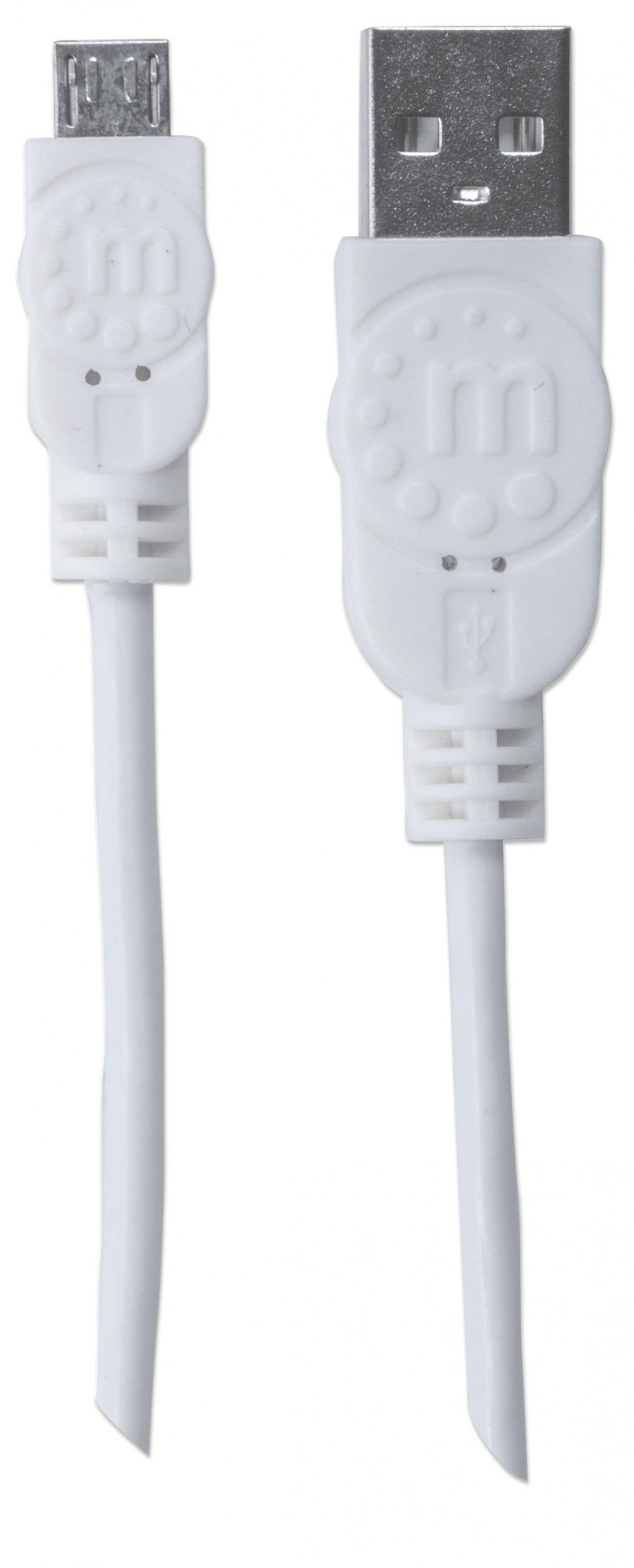 Cavo USB 2.0 A maschio/Micro B maschio 0,6m Bianco MANHATTAN - immagine 5