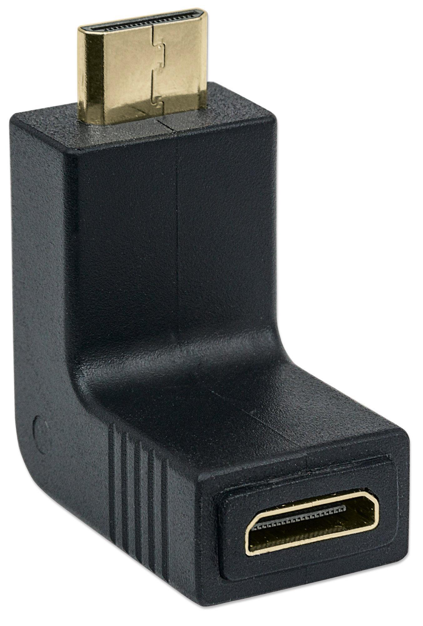 Adattatore HDMI Mini C Femmina a Mini C Maschio Angolato Nero MANHATTAN - immagine 5