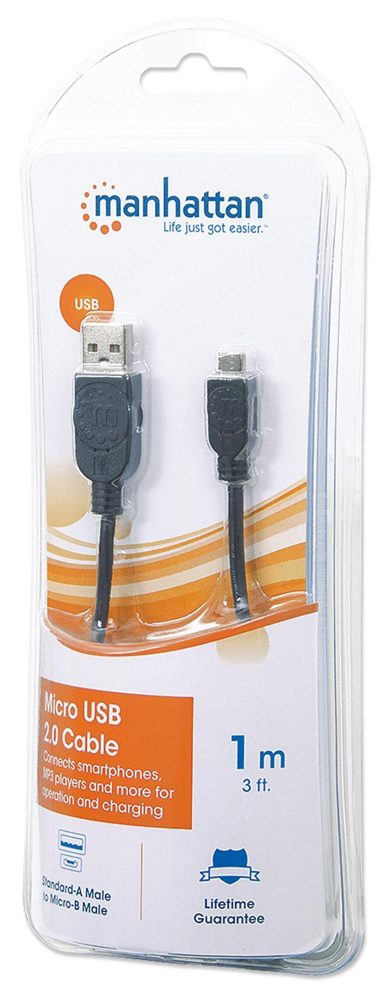 Cavo USB 2.0 Hi-Speed A maschio/Micro B maschio 1 m in Blister MANHATTAN - immagine 5