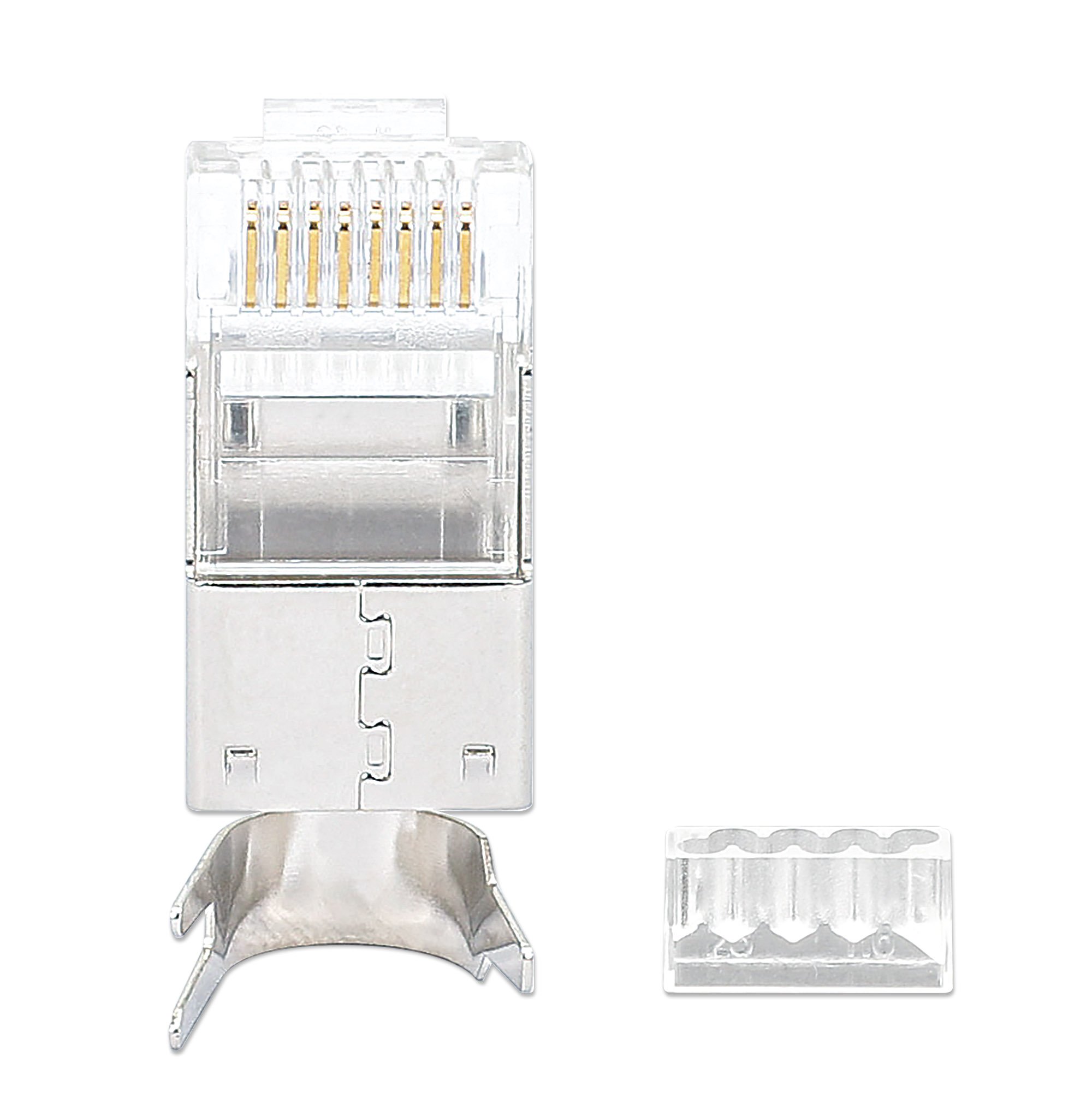 Confezione 50 Plug RJ45 STP per Cavo Rigido Flessibile Cat.6A STP INTELLINET - immagine 5