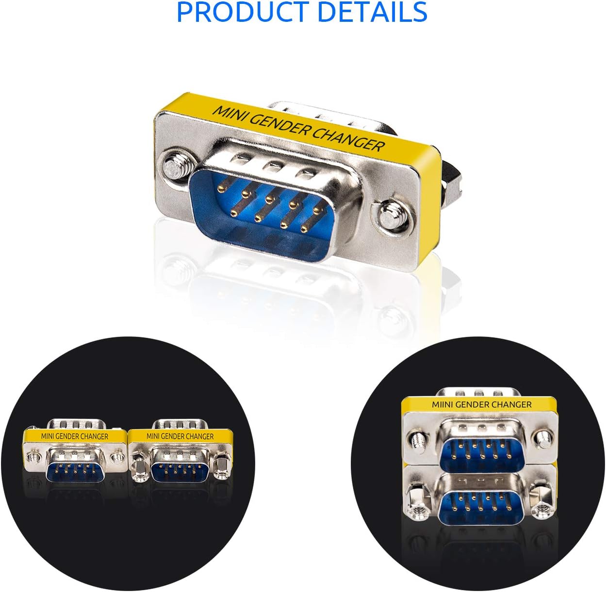 Mini Gender Changer DB9 M/M - Connettore Standard MANHATTAN - immagine 5