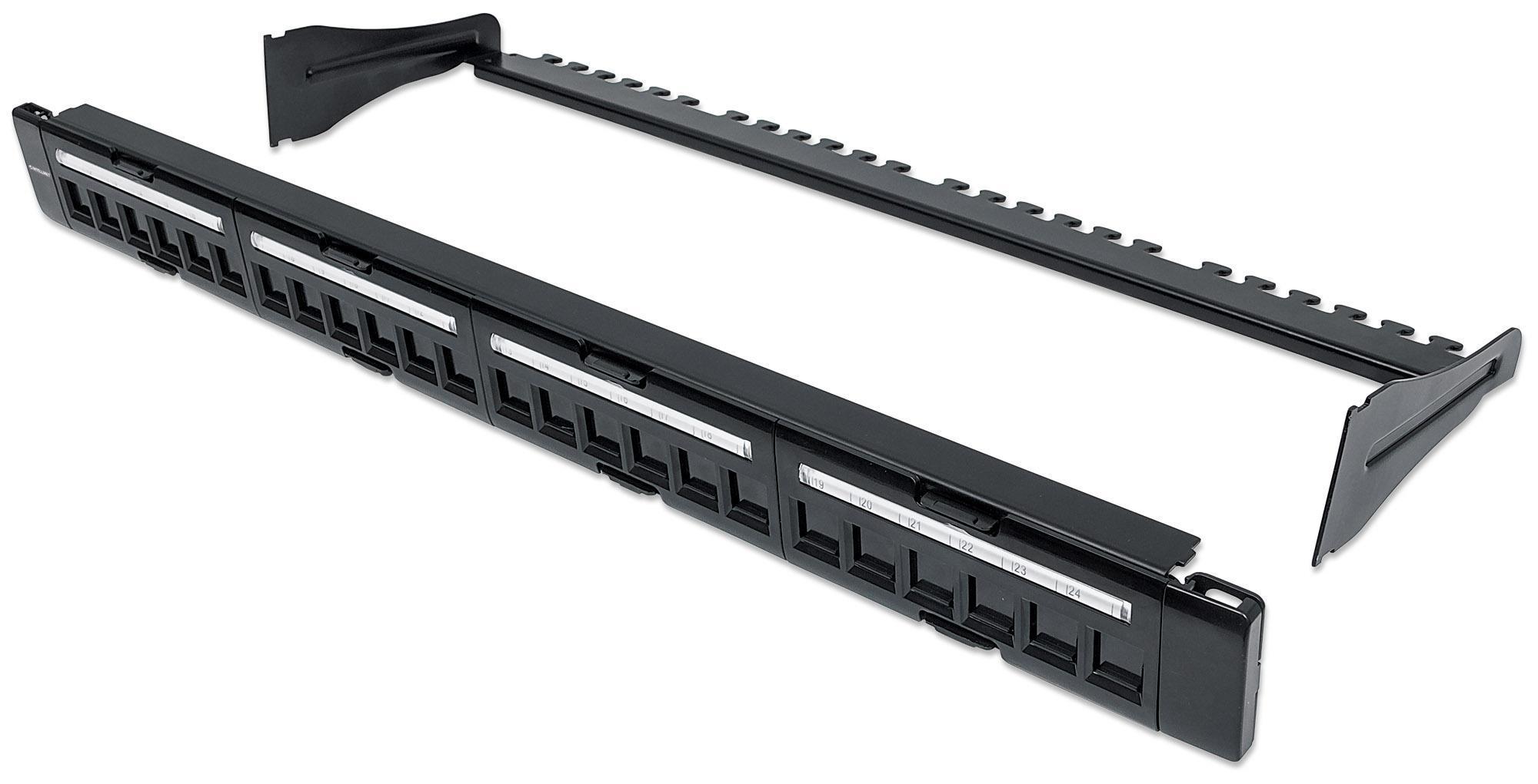 Pannello Patch Modulare 24 Porte Slim 1U Nero INTELLINET - immagine 5