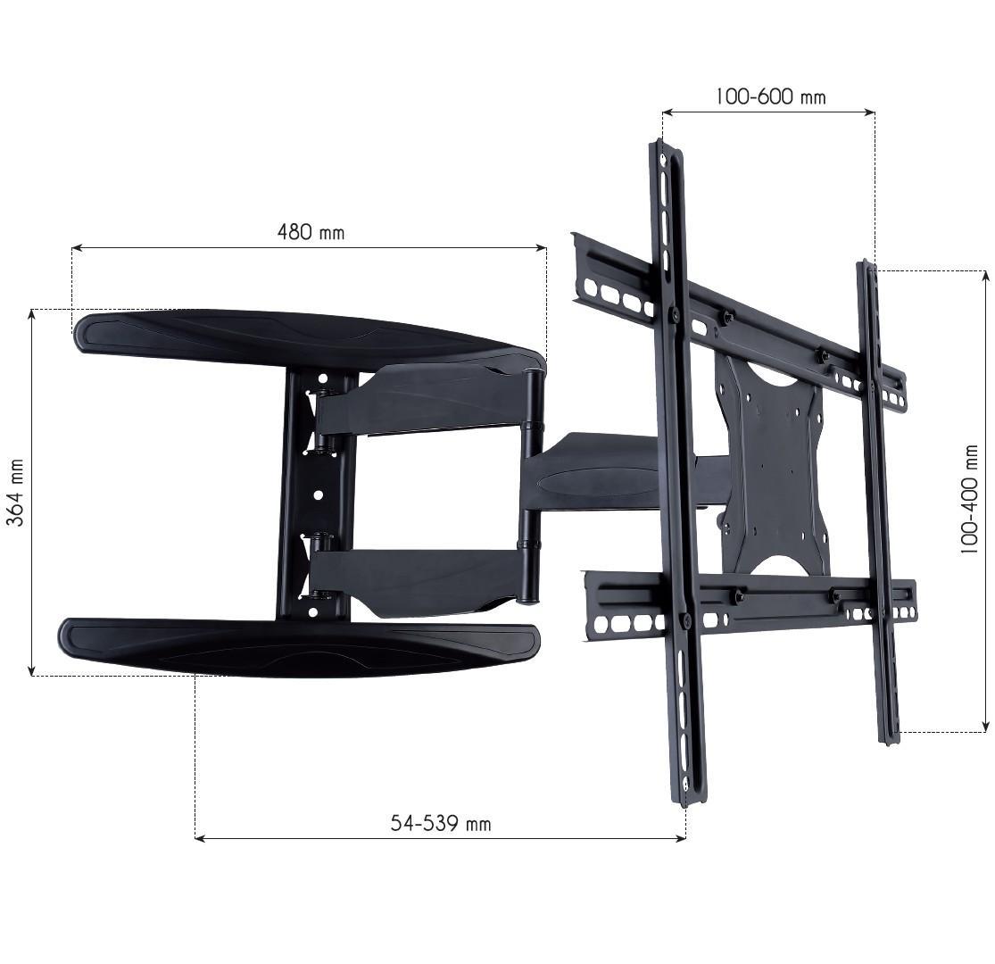 Supporto a Muro Ultra Slim per TV LED LCD 40-65'' Full Motion Nero TECHLY - immagine 5