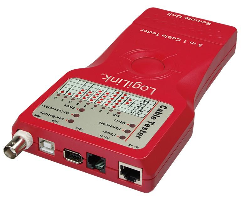 Tester di Rete per Cavi Firewire RJ45 Cat. 5 e 6, ISDN, USB e BNC LOGILINK - immagine 5