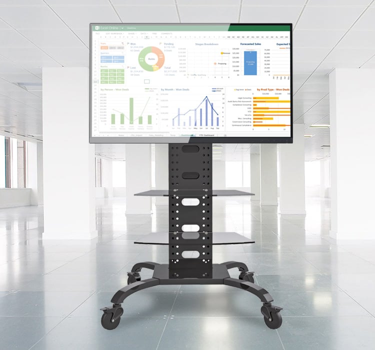 Supporto a Pavimento con 2 Mensole Trolley TV LCD/LED/Plasma 32-70'' TECHLY - immagine 5