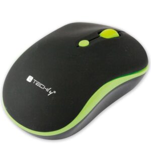 Mouse Wireless 2.4GHz 800-1600 dpi Nero/Verde TECHLY