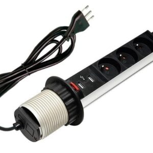 Multipresa da Scrivania 3 vie Pop-Up a Scomparsa con 2 USB TECHLY PROFESSIONAL