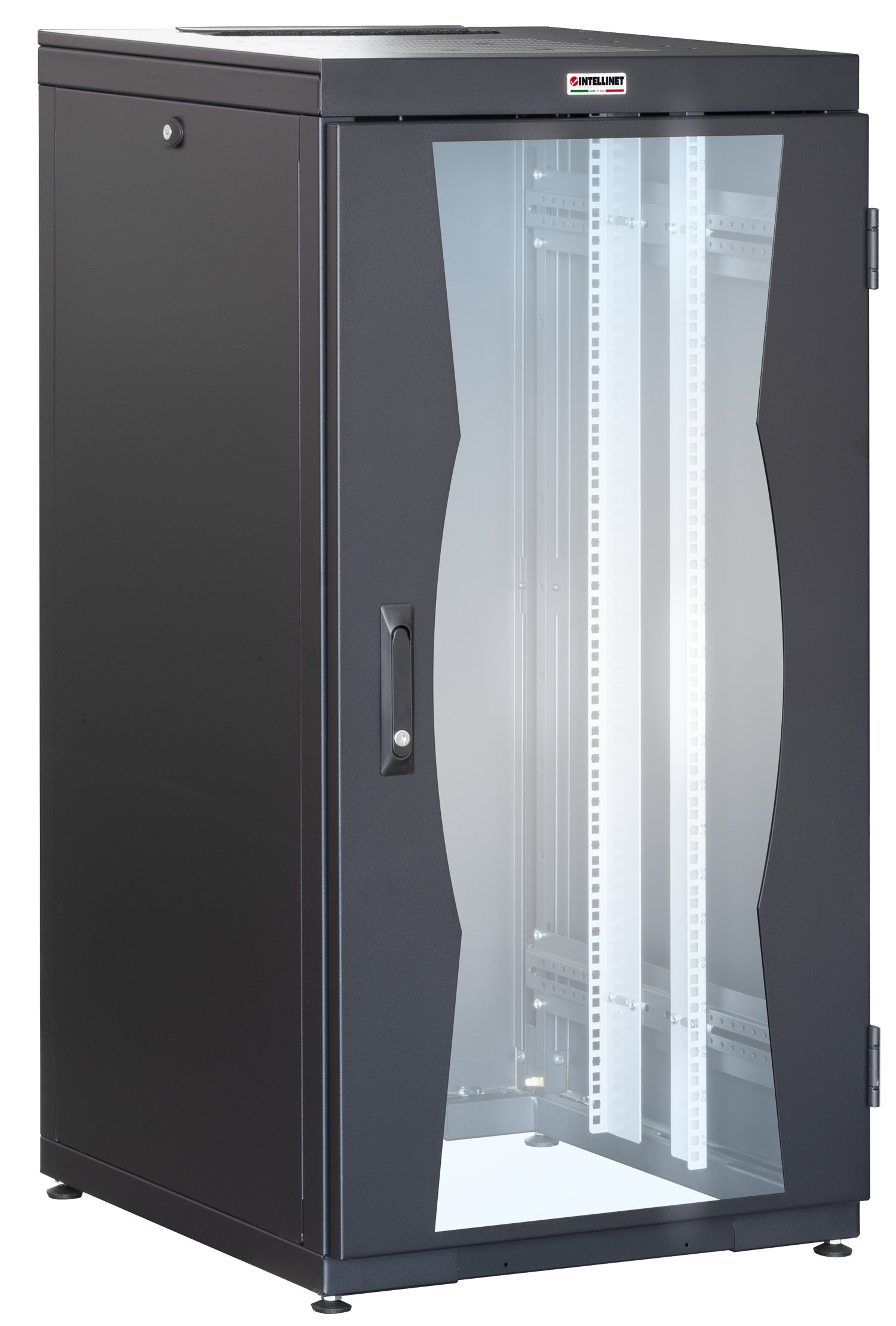 Armadio NetRack Nero 24U 19'' 600x600 - Assemblabile INTELLINET