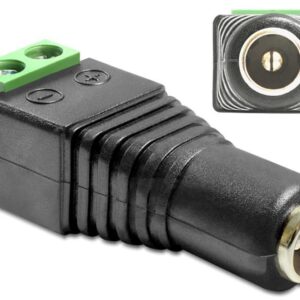 Adattatore Alimentazione Plug DC 2.5 x 5.5 mm Femmina Terminal Block 2 pin DELOCK