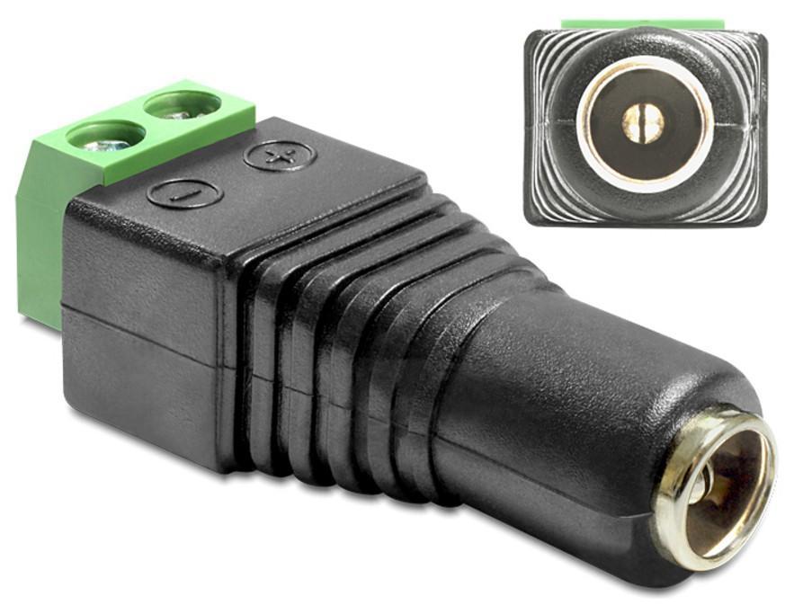 Adattatore Alimentazione Plug DC 2.5 x 5.5 mm Femmina Terminal Block 2 pin DELOCK