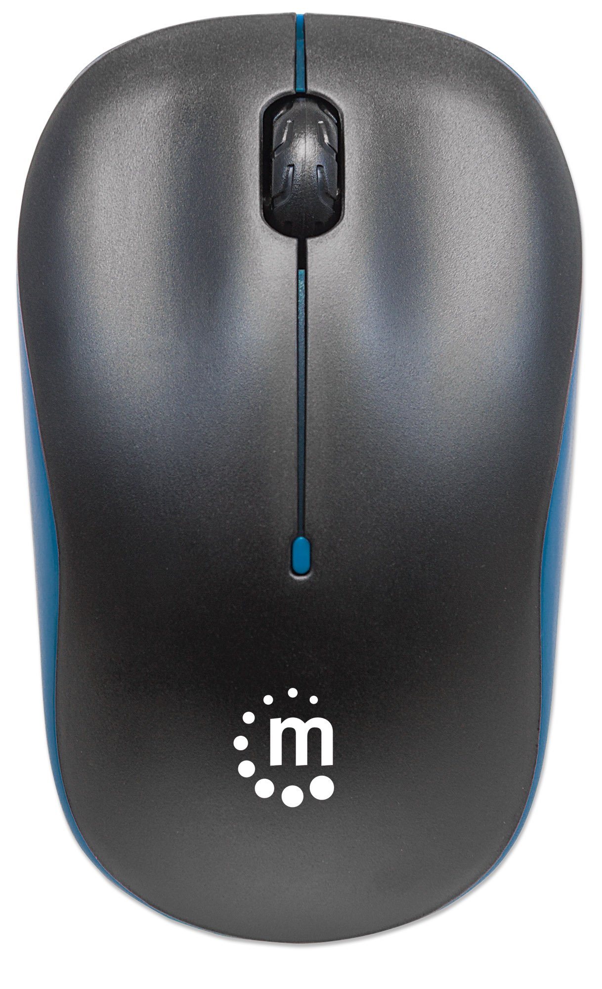 Mouse Ottico Wireless con Micro Ricevitore USB 1000dpi Nero/Azzurro MANHATTAN